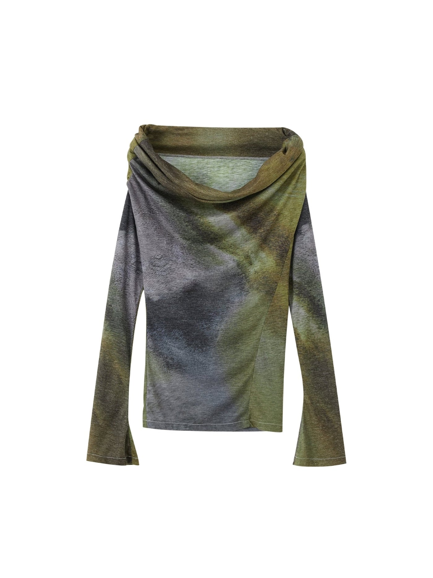 2-way neck gradient color tight top & mermaid skirt OFA0062